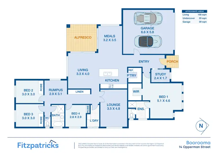 Floorplan of Homely house listing, 14 Opperman Street, Boorooma NSW 2650