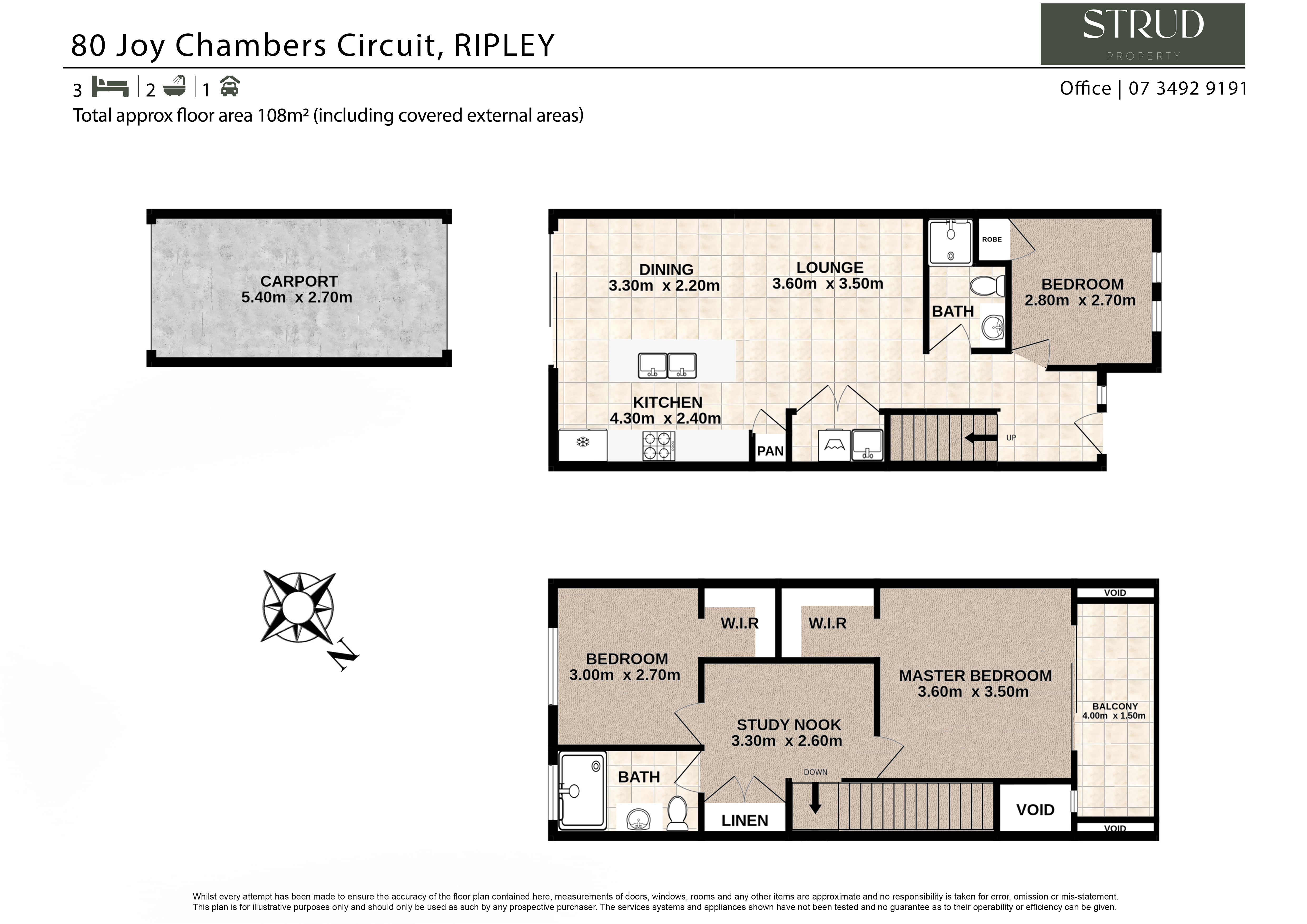 Floorplan of Homely townhouse listing, 80 Joy Chambers Circuit, Ripley QLD 4306