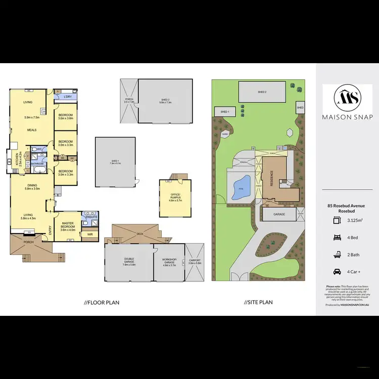 Floorplan of Homely house listing, 85 Rosebud Avenue, Rosebud VIC 3939