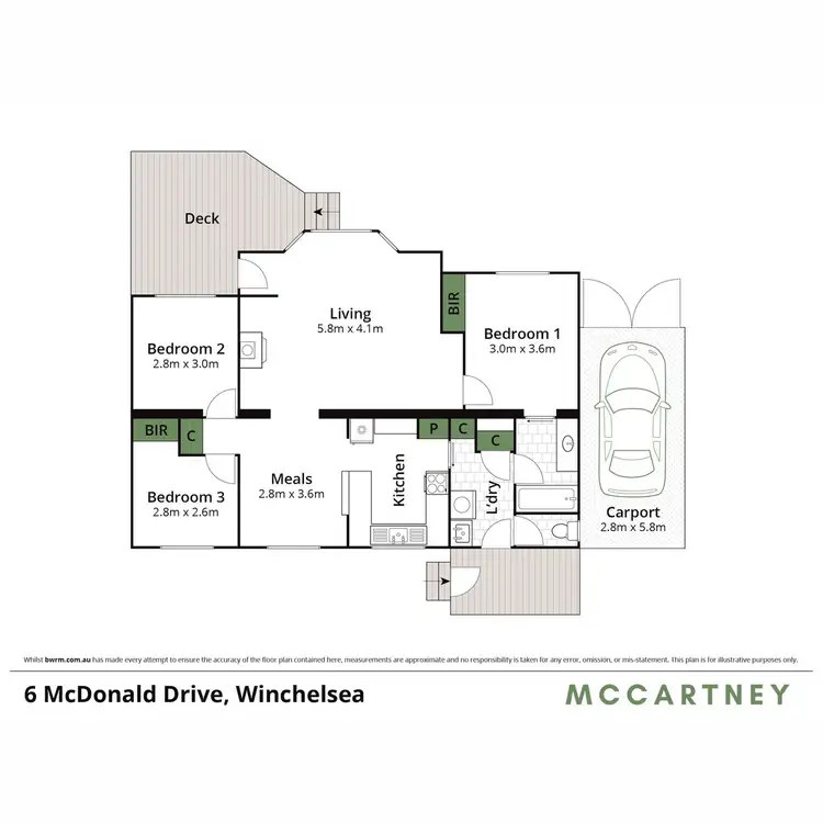 Floorplan of Homely house listing, 6 McDonald Drive, Winchelsea VIC 3241