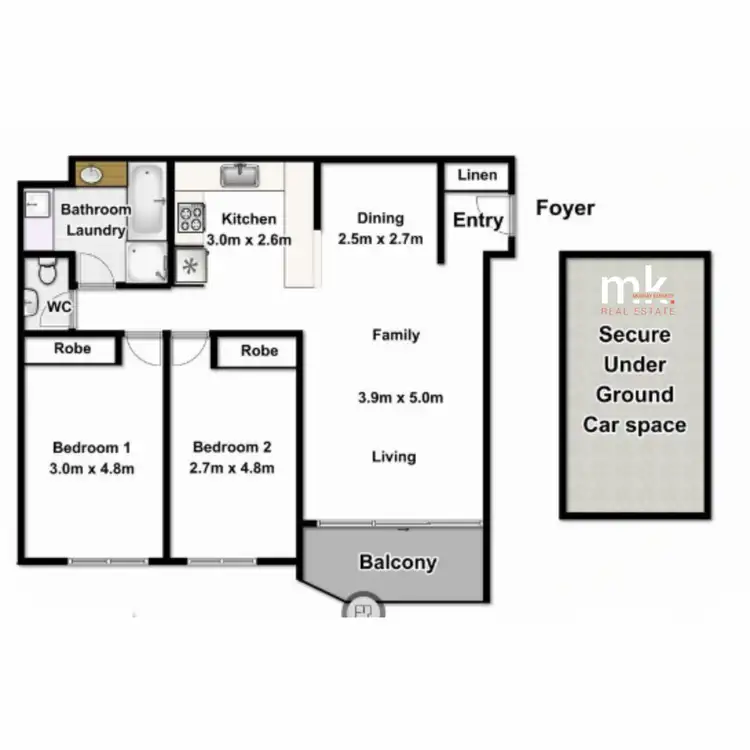 Floorplan of Homely unit listing, 18/12 Frank Oliveri Drive, Chipping Norton NSW 2170