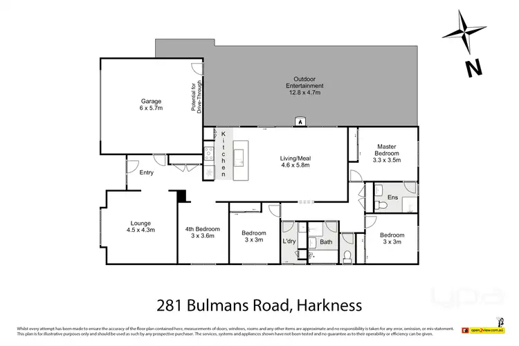 Floorplan of Homely house listing, 281 Bulmans Road, Harkness VIC 3337