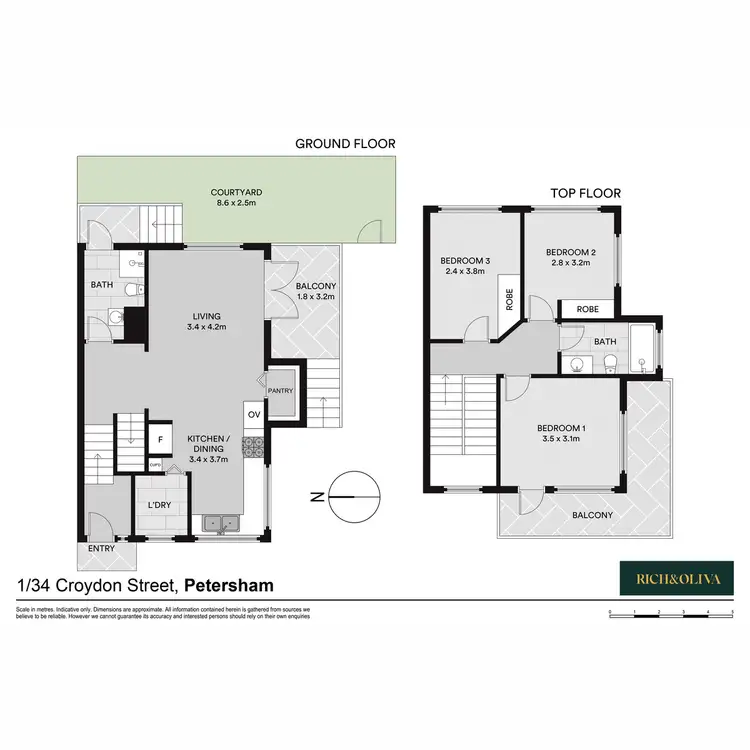 Floorplan of Homely townhouse listing, 1/34 Croydon Street, Petersham NSW 2049