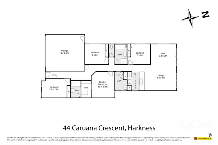 Floorplan of Homely house listing, 44 Caruana Crescent, Harkness VIC 3337