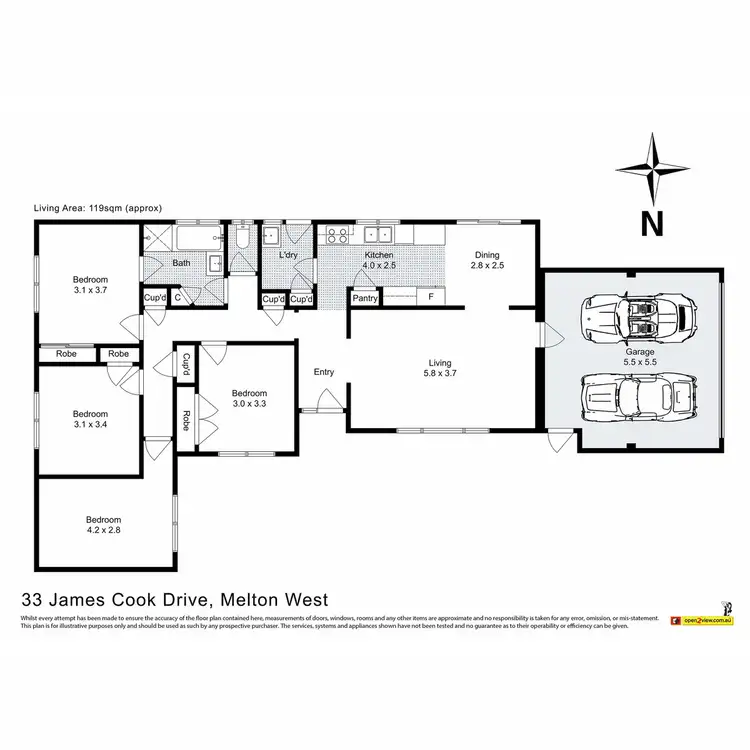 Floorplan of Homely house listing, 33 James Cook Drive, Melton West VIC 3337
