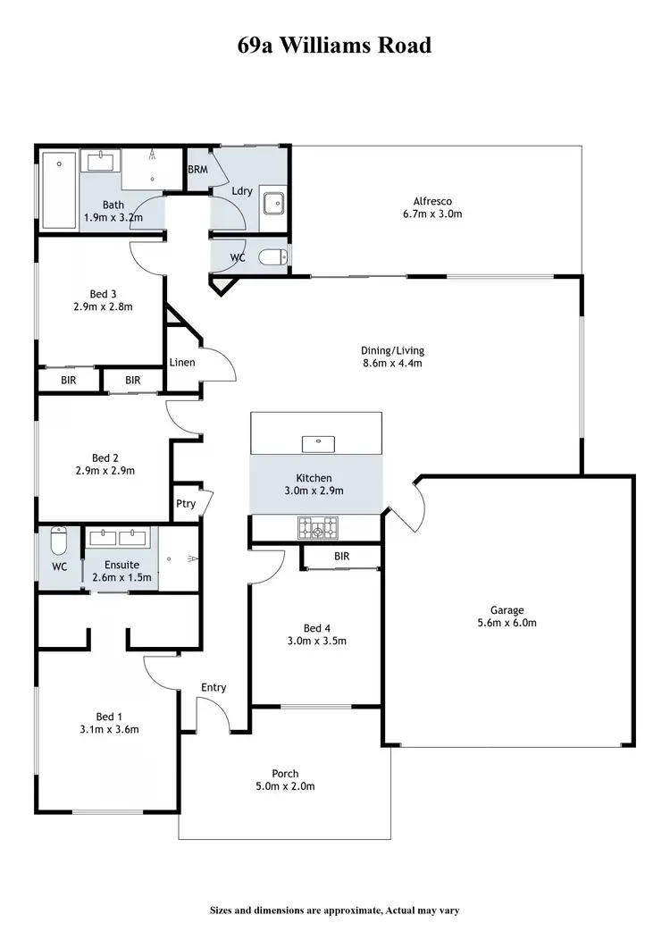Floorplan of Homely house listing, 69A Williams Road, Wangaratta VIC 3677
