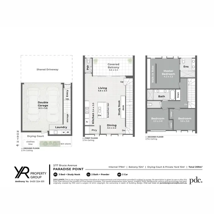 Floorplan of Homely townhouse listing, 2/17 Bruce Avenue, Paradise Point QLD 4216