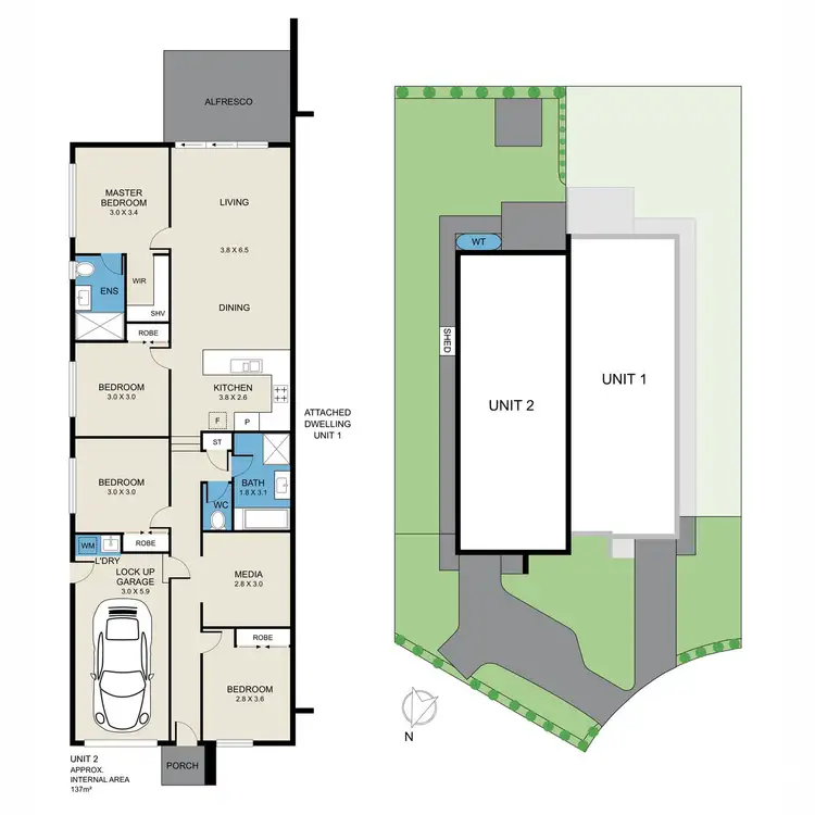 Floorplan of Homely semi-detached listing, 2/12 Waterfort Close, Bellbird NSW 2325