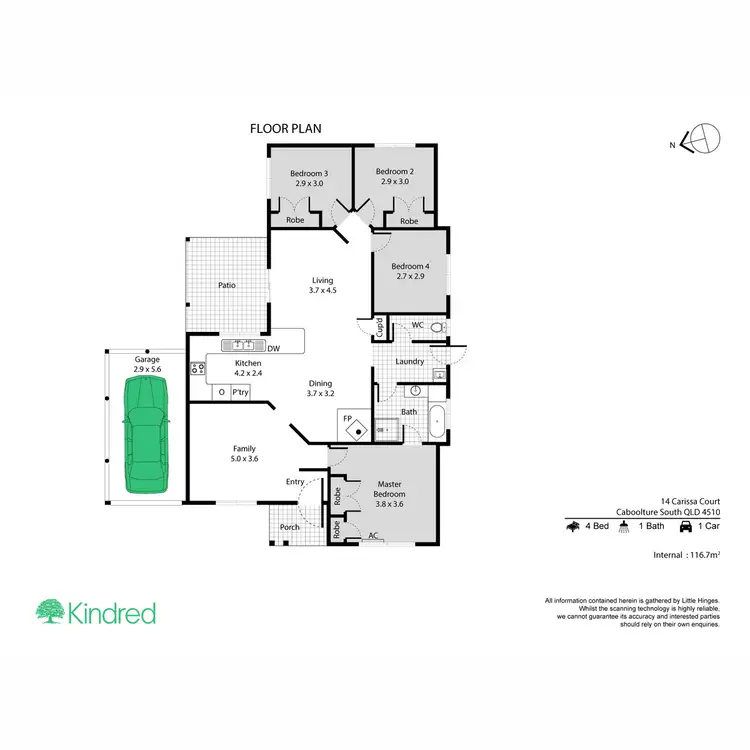 Floorplan of Homely house listing, 14 Carissa Court, Caboolture South QLD 4510