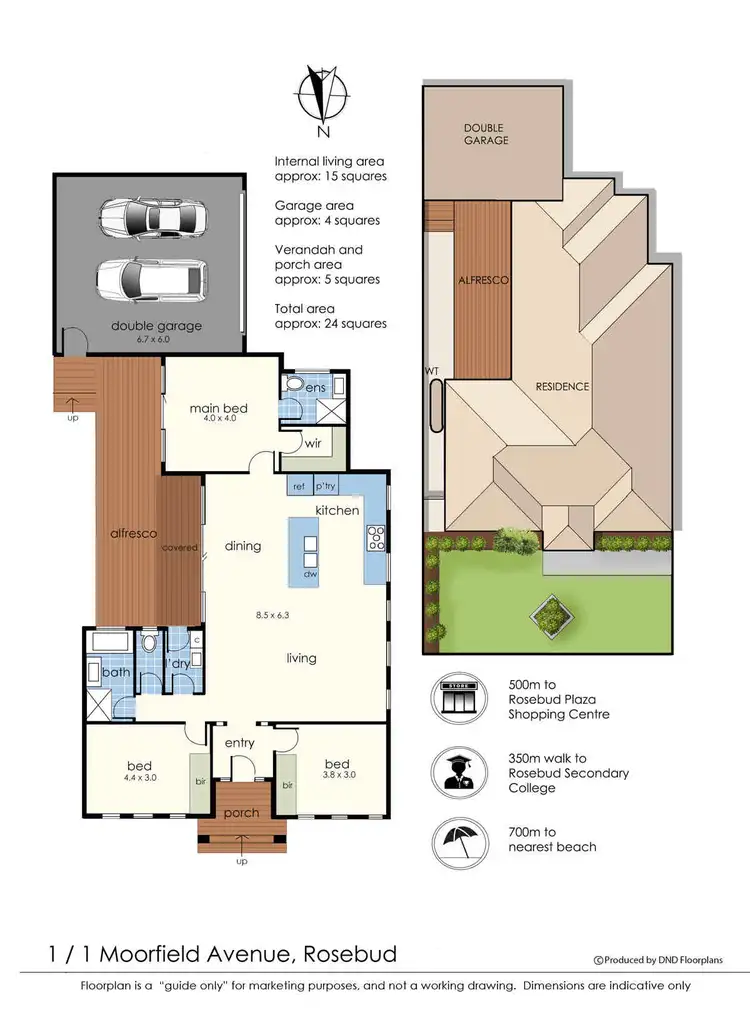 Floorplan of Homely unit listing, 1/1 Moorfield Avenue, Rosebud VIC 3939