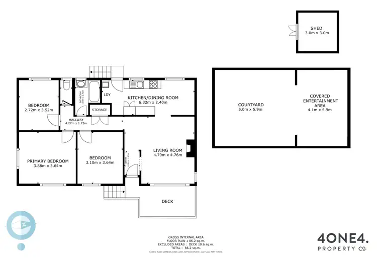 Floorplan of Homely house listing, 2 Rosewood Road, Risdon Vale TAS 7016