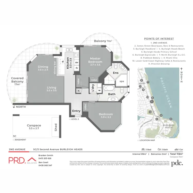 Floorplan of Homely unit listing, 5c/3 Second Avenue, Burleigh Heads QLD 4220
