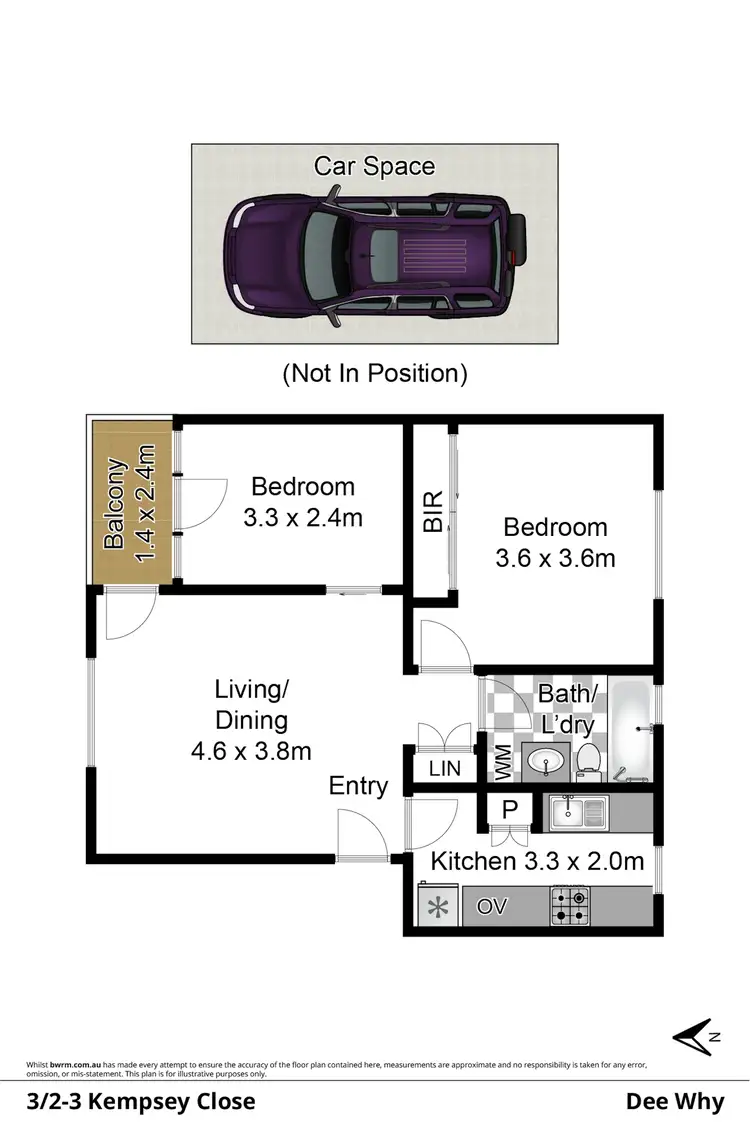 Floorplan of Homely apartment listing, 3/2-3 Kempsey Close, Dee Why NSW 2099