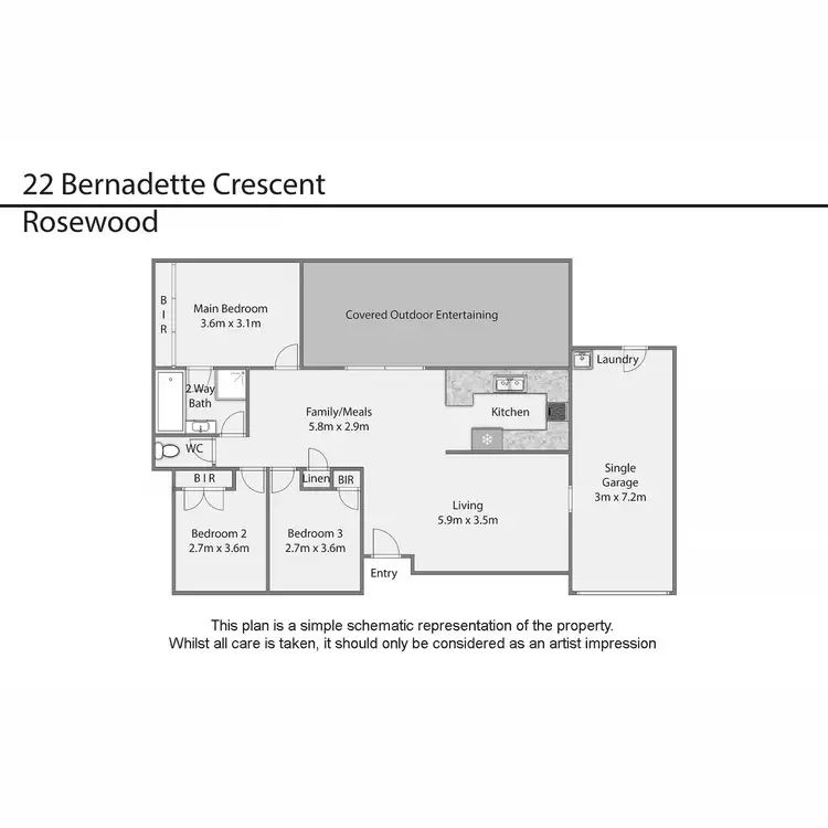 Floorplan of Homely house listing, 22 Bernadette Crescent, Rosewood QLD 4340