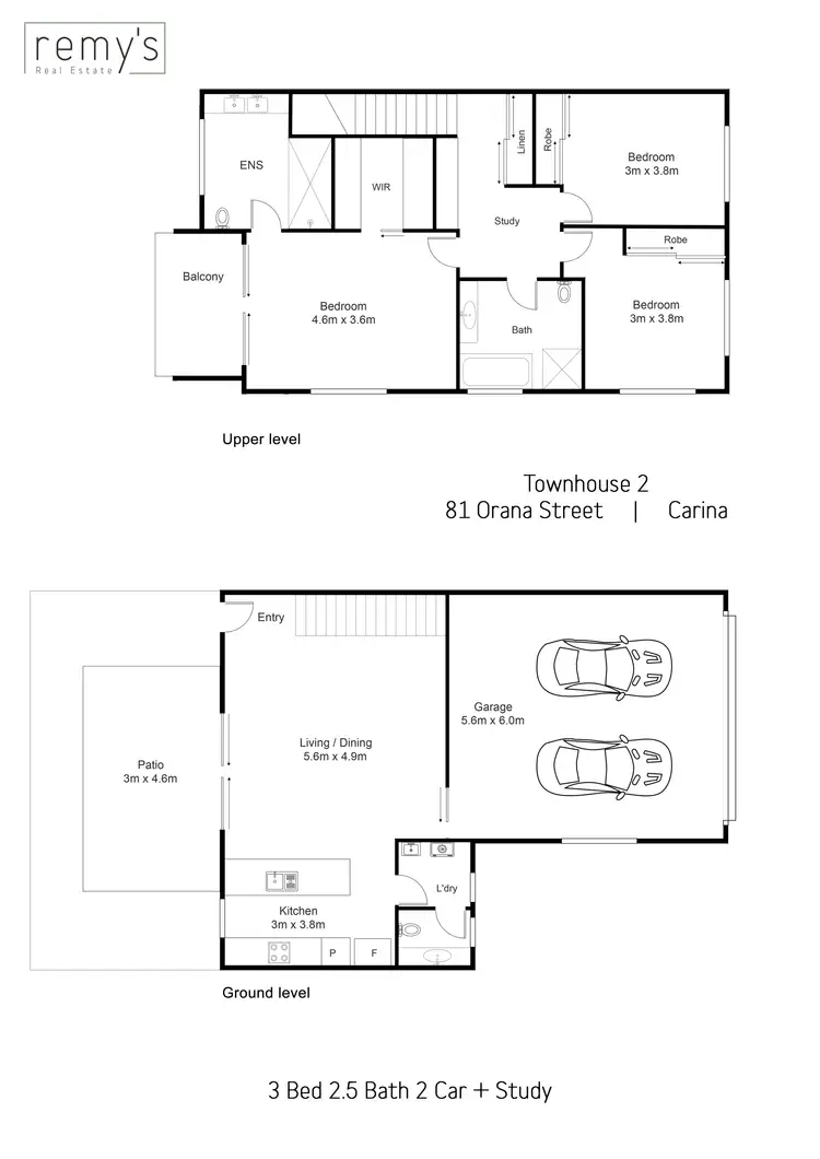 Floorplan of Homely townhouse listing, 2/81 Orana Street, Carina QLD 4152