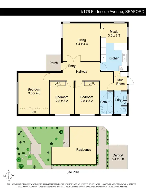 Floorplan of Homely unit listing, 1/176 Fortescue Avenue, Seaford VIC 3198