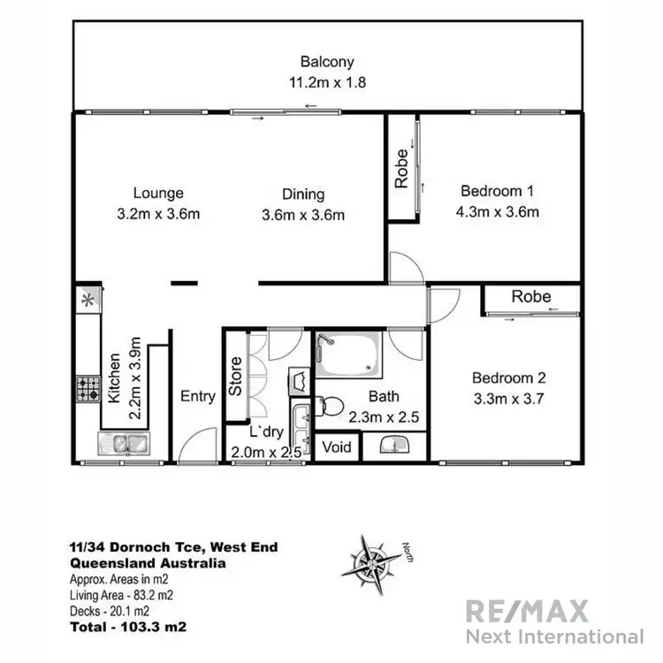 Floorplan of Homely apartment listing, 11/34 Dornoch Terrace, West End QLD 4101