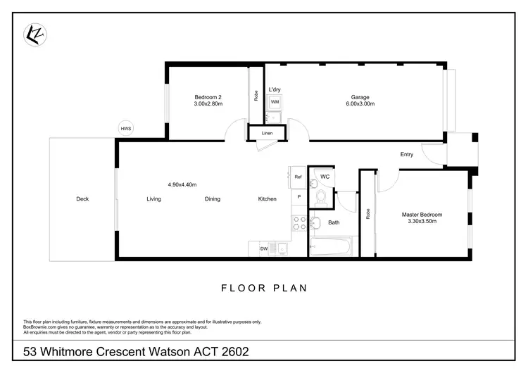 Floorplan of Homely house listing, 53 Whitmore Crescent, Watson ACT 2602