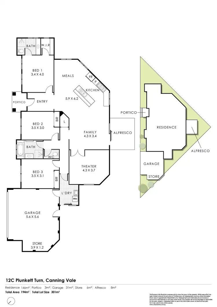 Floorplan of Homely house listing, 12C Plunkett Turn, Canning Vale WA 6155