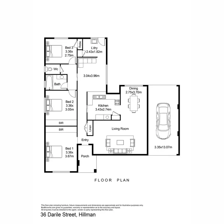Floorplan of Homely house listing, 36 Darile Street, Hillman WA 6168