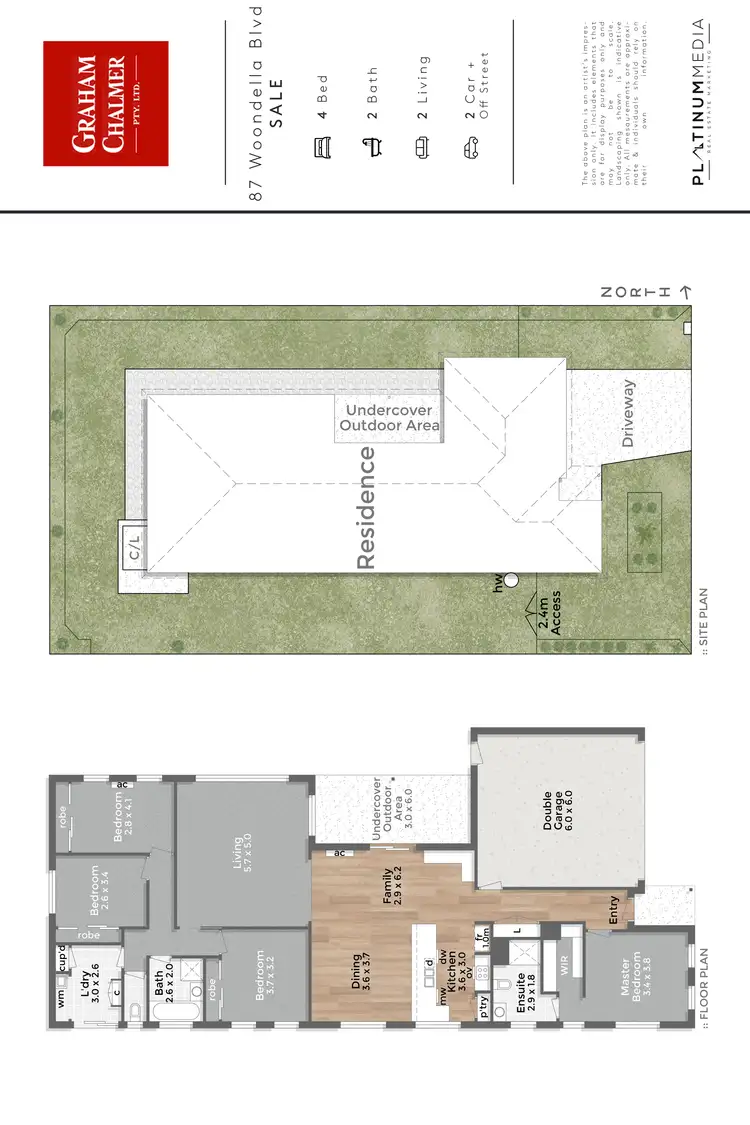 Floorplan of Homely house listing, 87 Woondella Boulevard, Sale VIC 3850