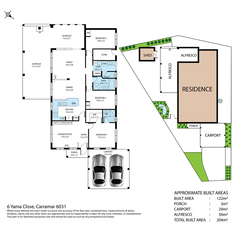Floorplan of Homely house listing, 6 Yama Close, Carramar WA 6031