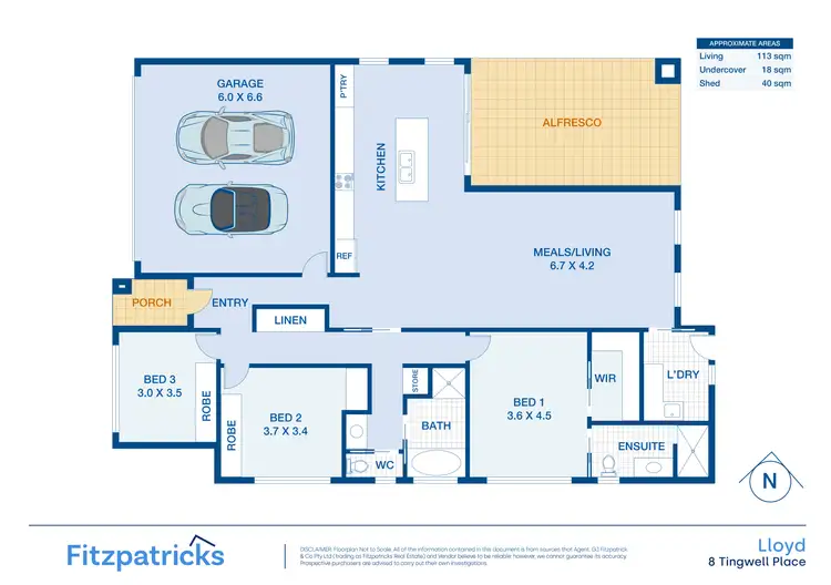Floorplan of Homely house listing, 8 Tingwell Place, Lloyd NSW 2650