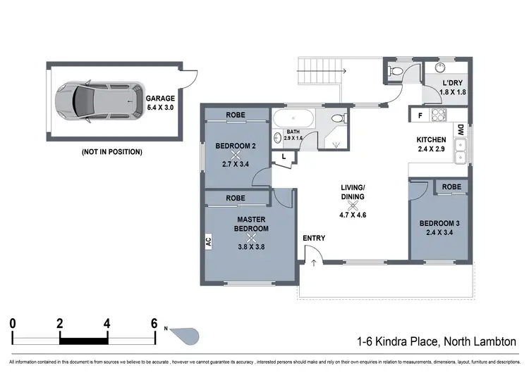 Floorplan of Homely unit listing, 1/6 Kindra Place, North Lambton NSW 2299