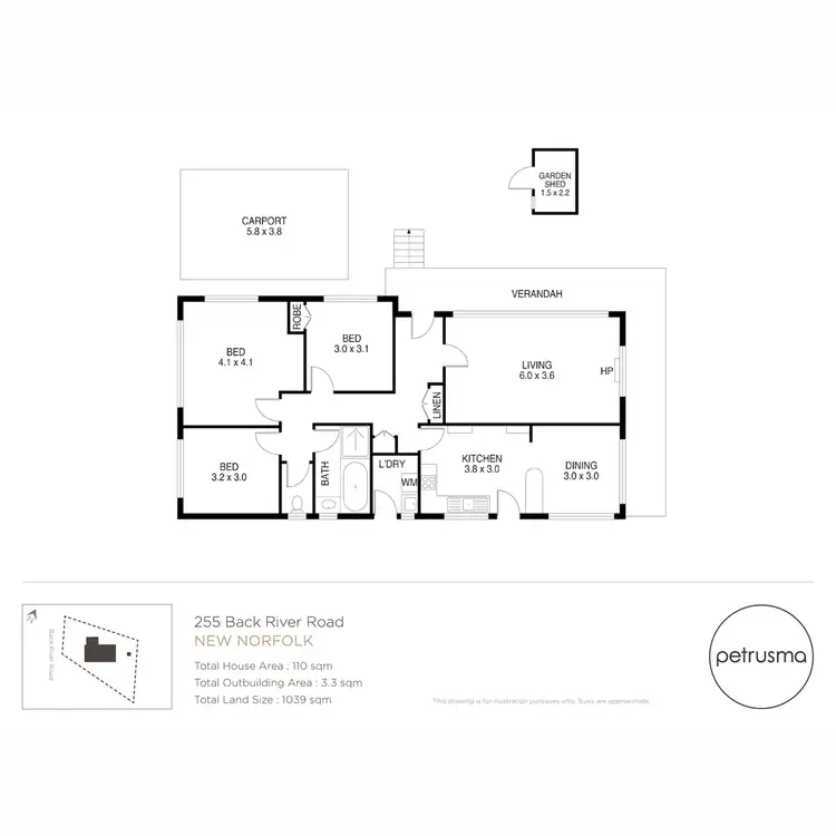 Floorplan of Homely house listing, 255 Back River Road, New Norfolk TAS 7140