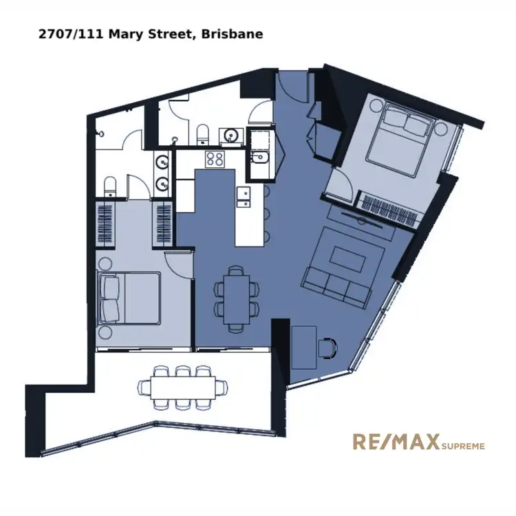 Floorplan of Homely apartment listing, 2707/111 Mary Street, Brisbane City QLD 4000