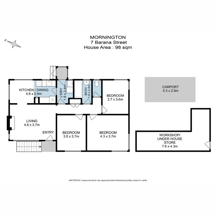 Floorplan of Homely house listing, 7 Barana Street, Mornington TAS 7018
