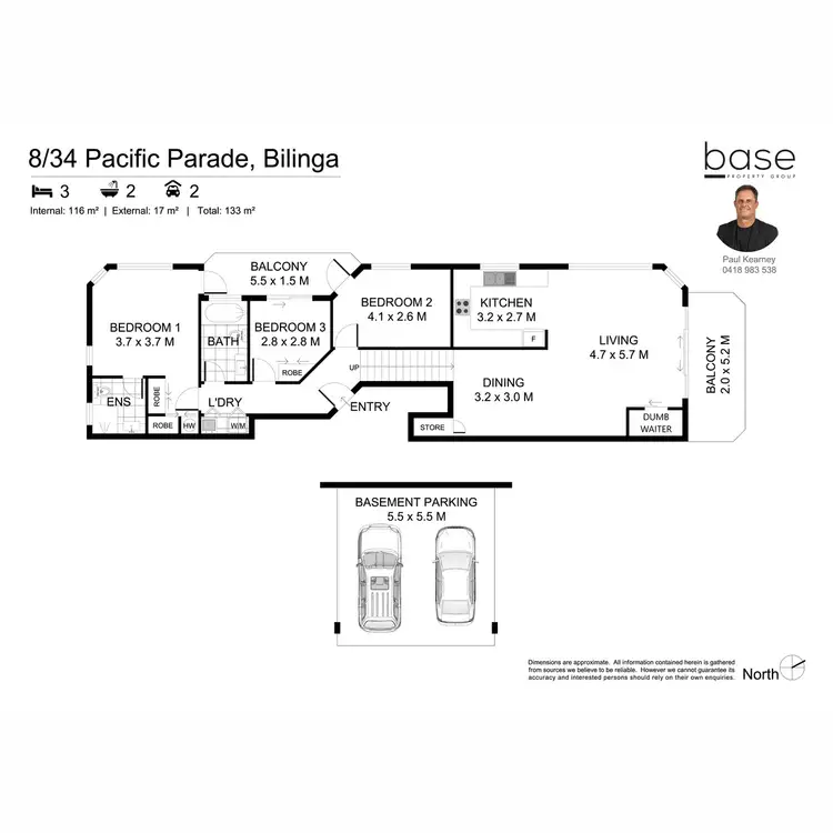 Floorplan of Homely unit listing, 8/34 Pacific Parade, Bilinga QLD 4225