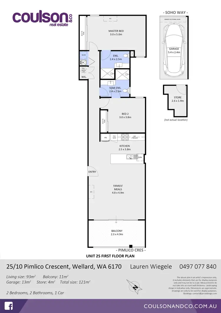 Floorplan of Homely apartment listing, 25/10 Pimlico Crescent, Wellard WA 6170