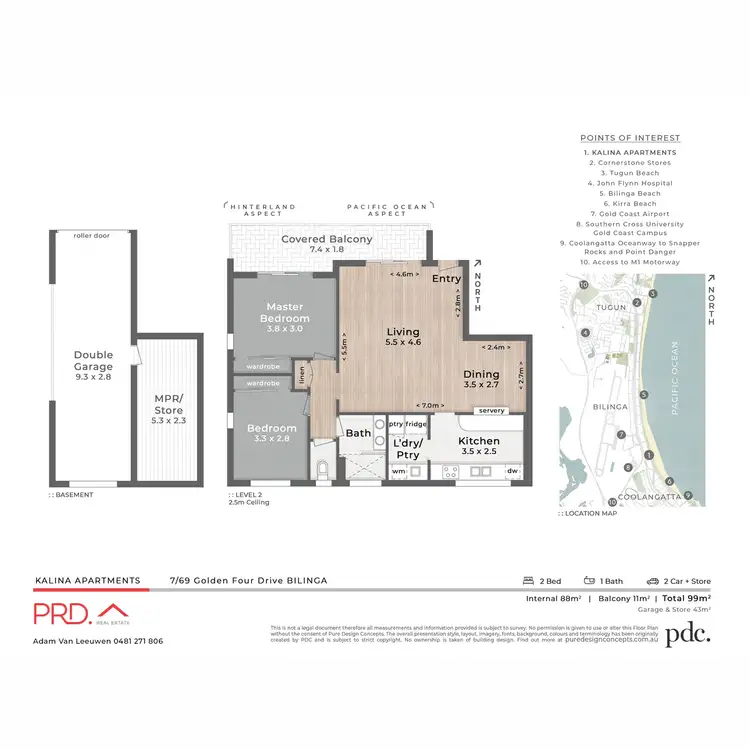Floorplan of Homely unit listing, 7/69 Golden Four Drive, Bilinga QLD 4225