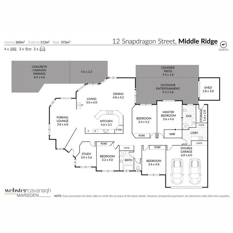 Floorplan of Homely house listing, 12 Snapdragon Street, Middle Ridge QLD 4350