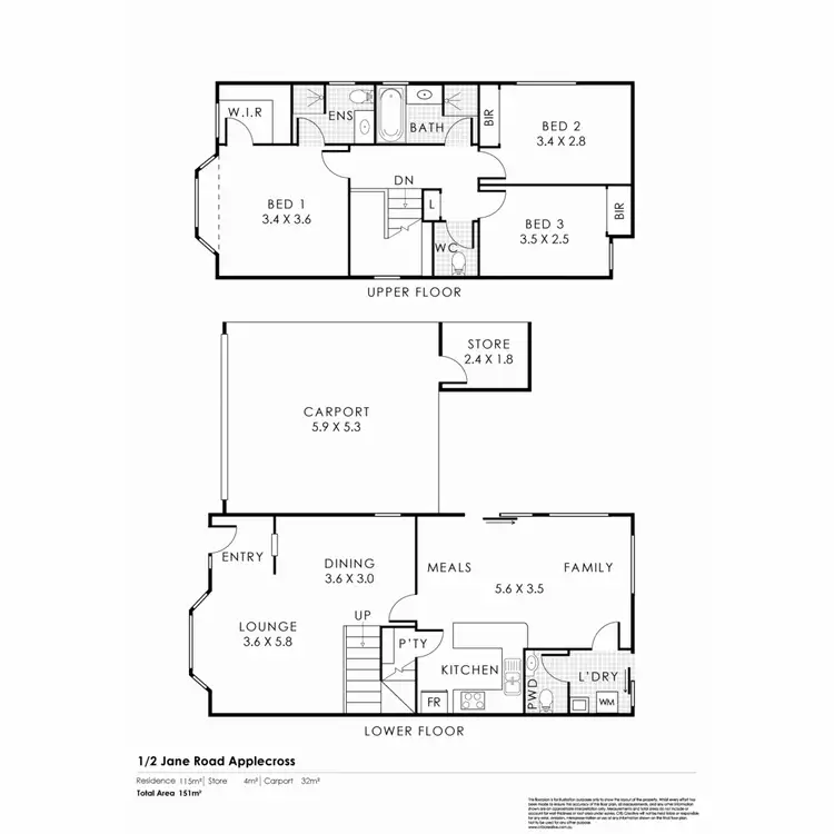 Floorplan of Homely house listing, 1/2 Jane Road, Applecross WA 6153