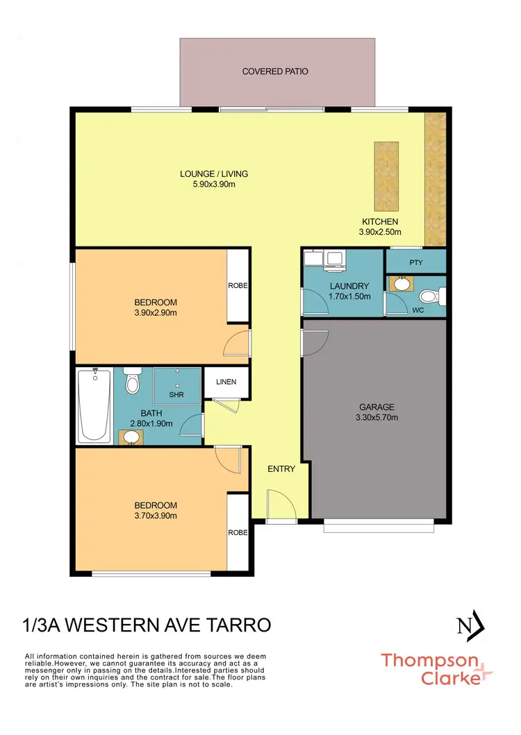 Floorplan of Homely villa listing, 1/3A Western Avenue, Tarro NSW 2322