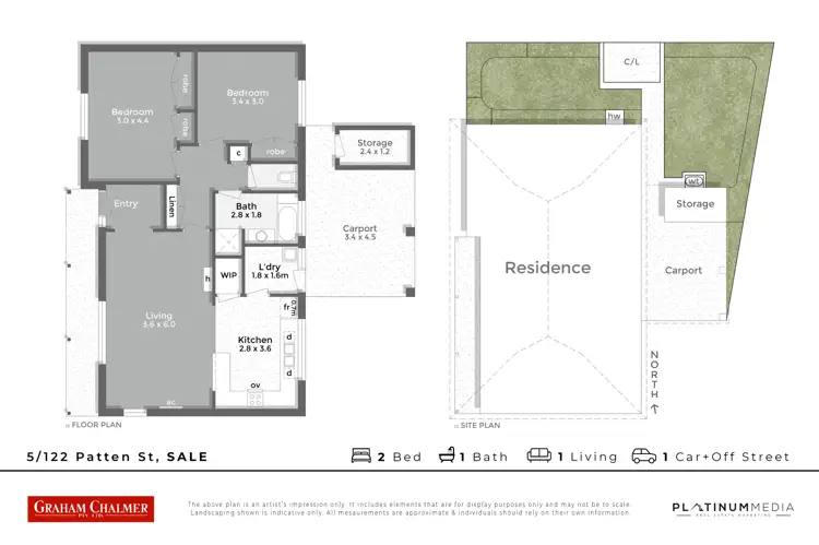 Floorplan of Homely unit listing, 5/122 Patten Street, Sale VIC 3850