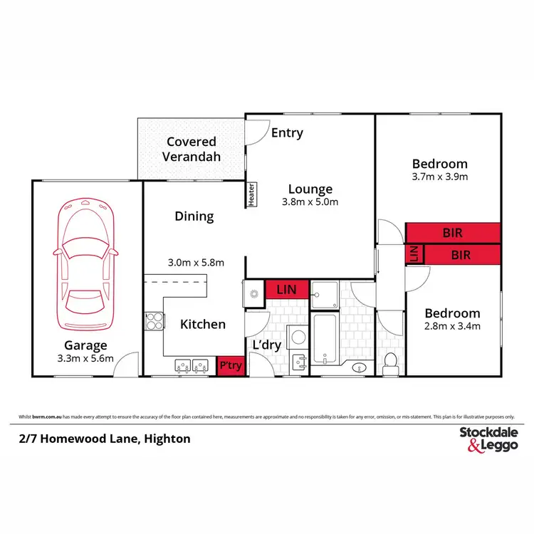 Floorplan of Homely unit listing, 2/7 Homewood Lane, Highton VIC 3216