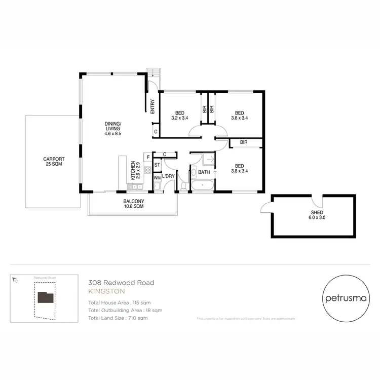 Floorplan of Homely house listing, 308 Redwood Road, Kingston TAS 7050