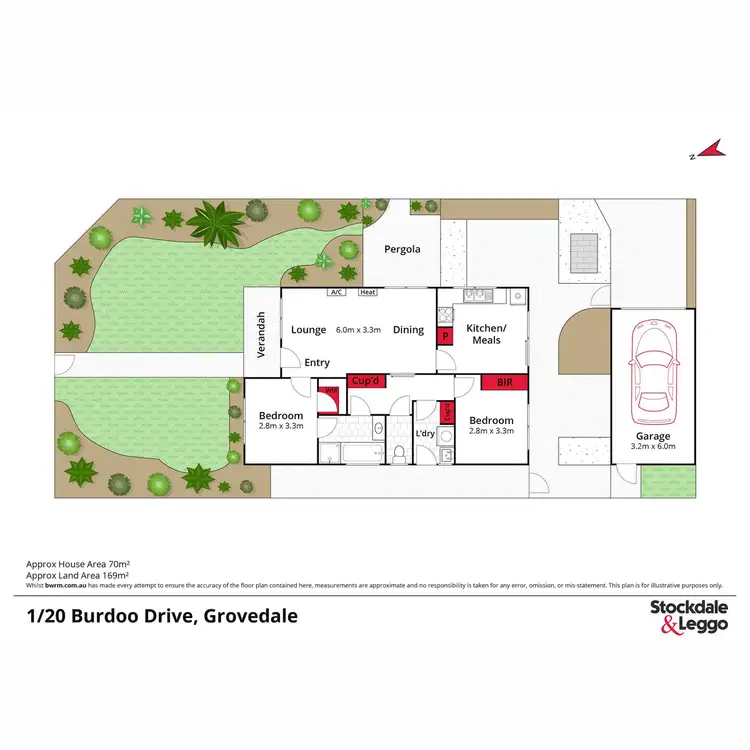 Floorplan of Homely unit listing, 1/20 Burdoo Drive, Grovedale VIC 3216