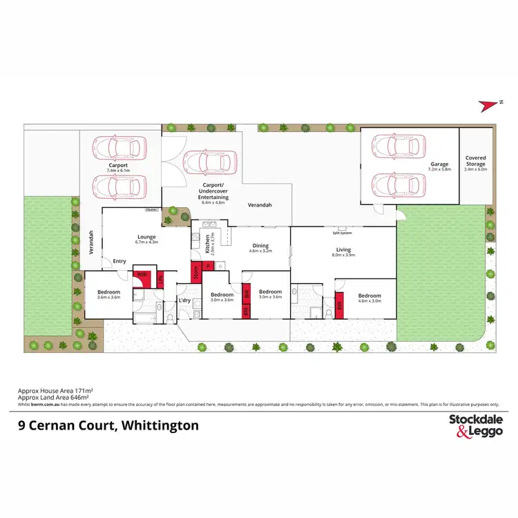Floorplan of Homely house listing, 9 Cernan Court, Whittington VIC 3219