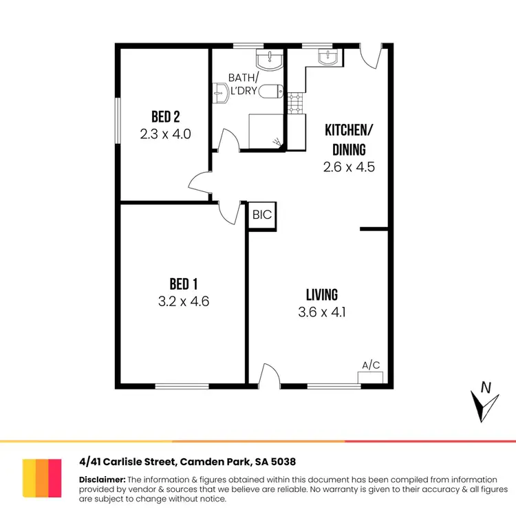 Floorplan of Homely unit listing, 4/41 Carlisle Street, Camden Park SA 5038