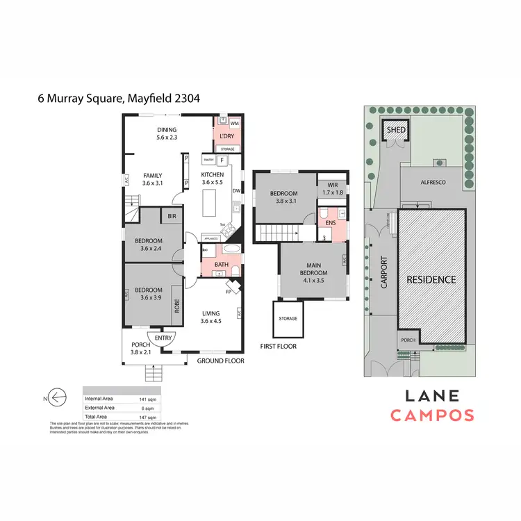 Floorplan of Homely house listing, 6 Murray Square, Mayfield NSW 2304