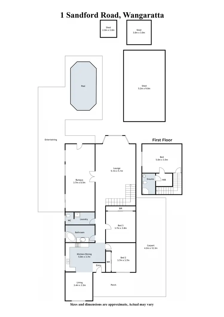 Floorplan of Homely house listing, 1 Sandford Road, Wangaratta VIC 3677