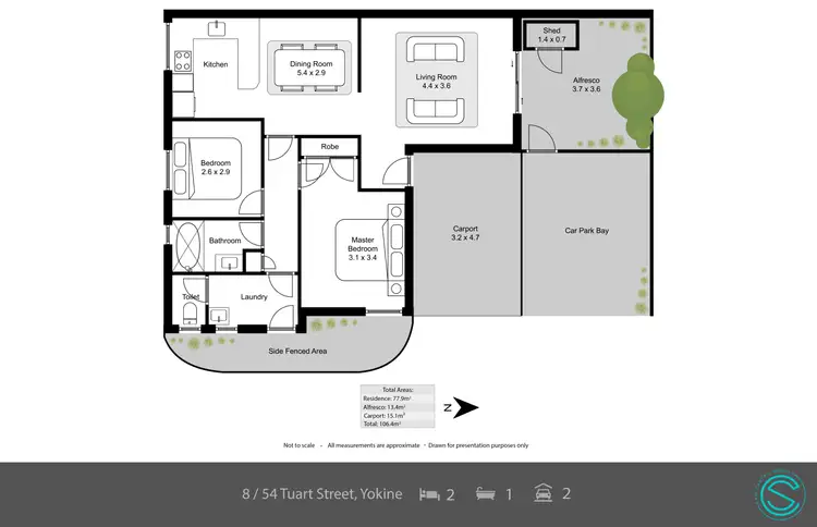 Floorplan of Homely unit listing, 8/54 Tuart Street, Yokine WA 6060