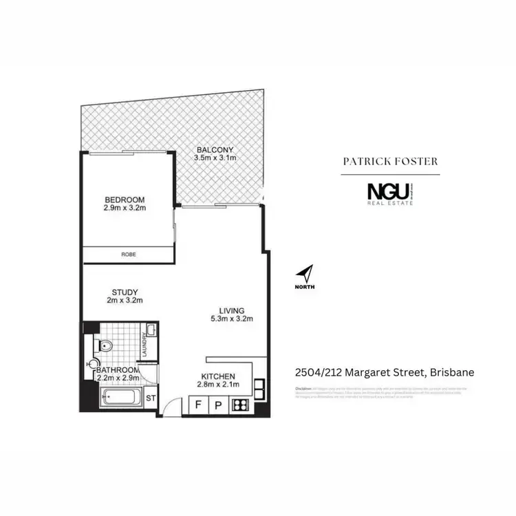 Floorplan of Homely apartment listing, 2504/212 Margaret Street, Brisbane City QLD 4000