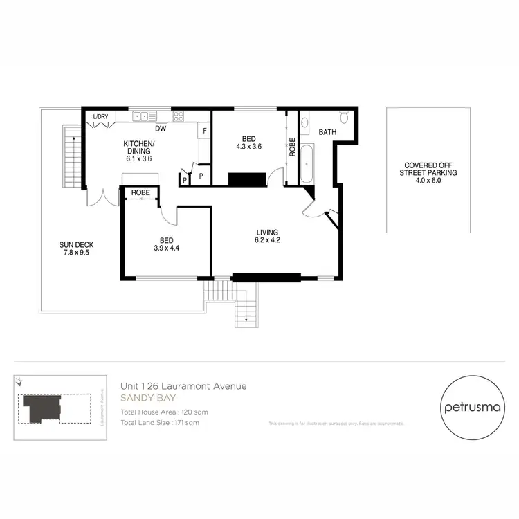 Floorplan of Homely unit listing, 1/26 Lauramont Avenue, Sandy Bay TAS 7005