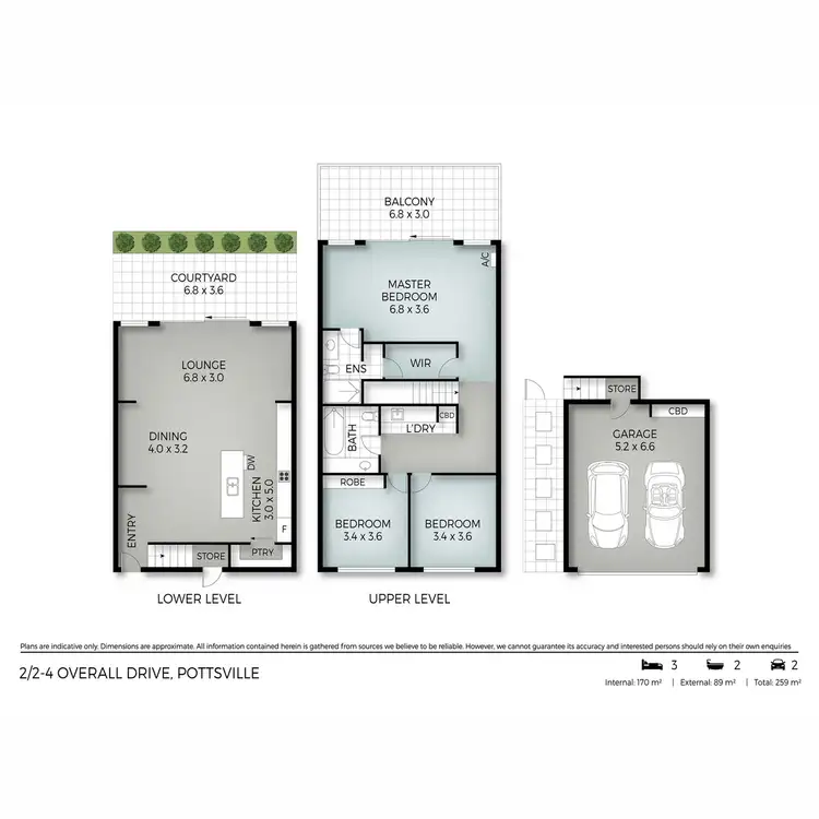 Floorplan of Homely townhouse listing, 2/2-4 Overall Drive, Pottsville NSW 2489
