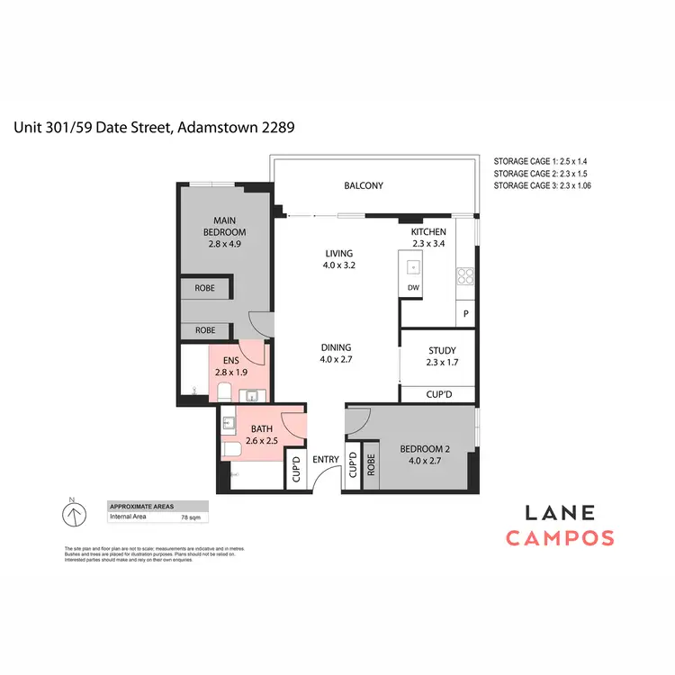 Floorplan of Homely unit listing, 301/59 Date Street, Adamstown NSW 2289